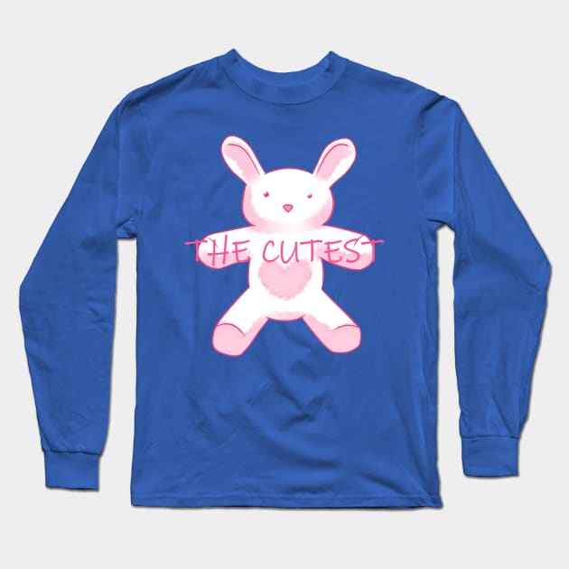 The cutest bunny pink and white Long Sleeve T-Shirt by Demonic cute cat